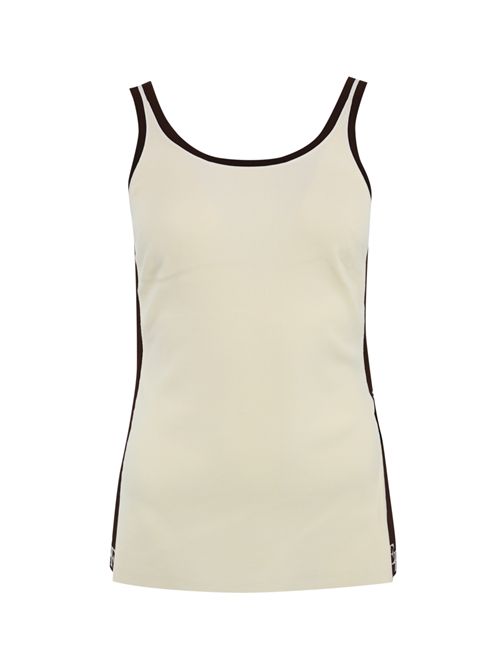 Top in viscosa con bande logo Milk/Coffee Elisabetta Franchi | TK51S56E2EG2